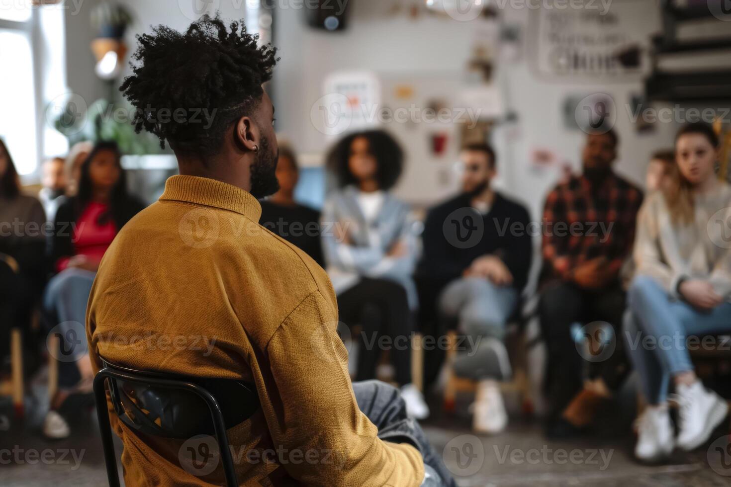 ai generato impegnato pubblico a laboratorio foto