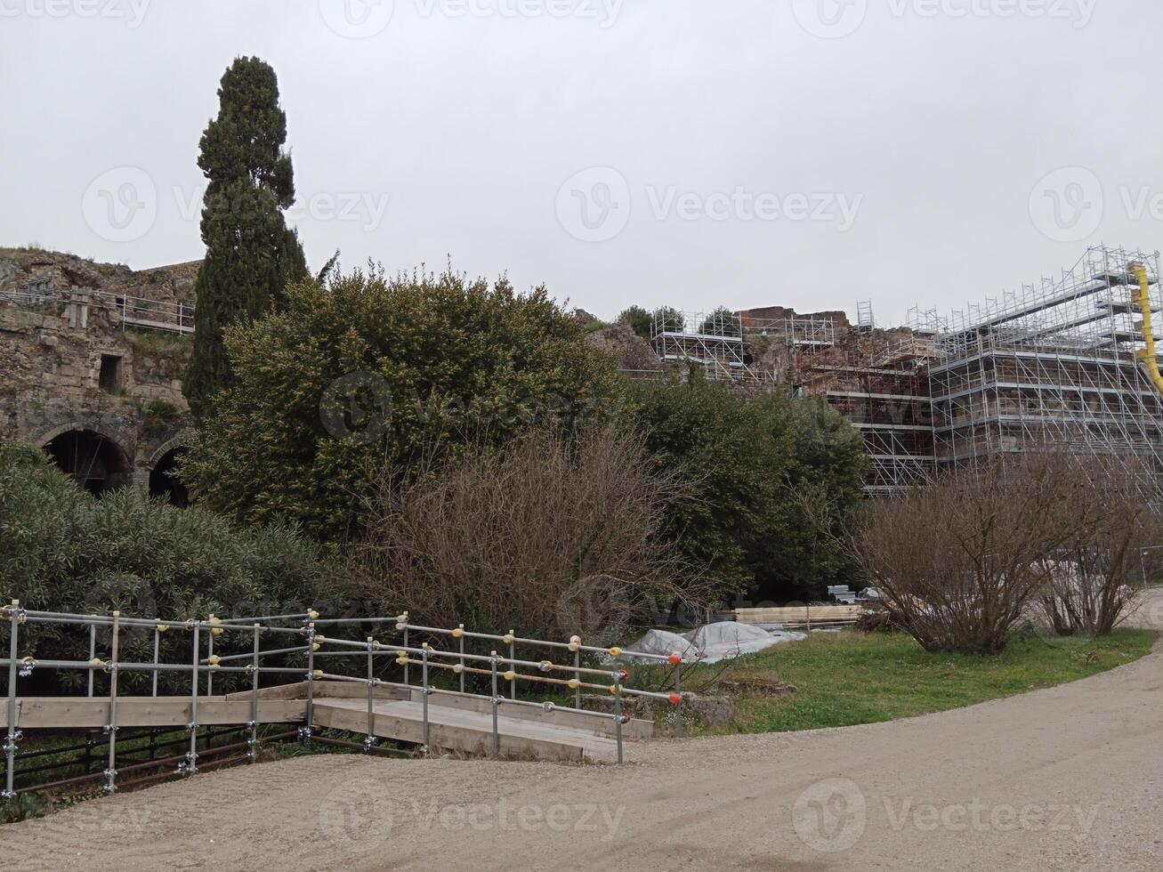 pompei, il antico romano città sepolto di il eruzione di montare vesuvio, sta come un' unesco mondo eredità luogo, offerta un' unico intravedere in quotidiano vita durante il romano impero. foto