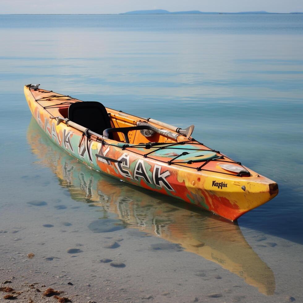 ai generato un' kayak su il acqua. generativo ai foto