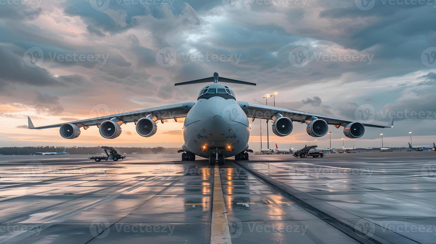 ai generato un' carico aereo a il aeroporto banchine carichi o scarica carico. ai generato foto