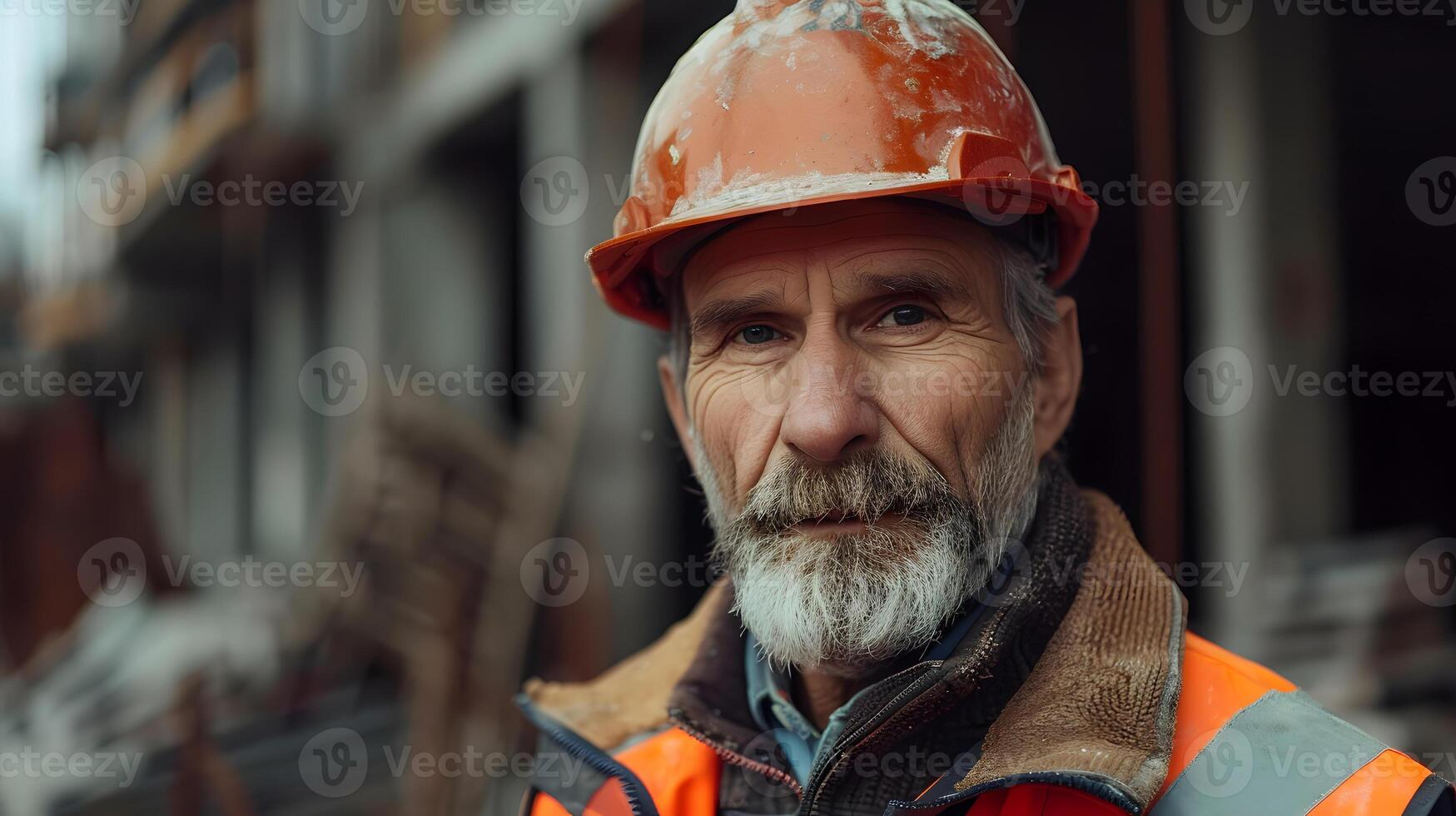 ai generato un' uomo, un' lavoratore, un' costruttore di professione, nel un' uniforme e un' casco. ai generato foto