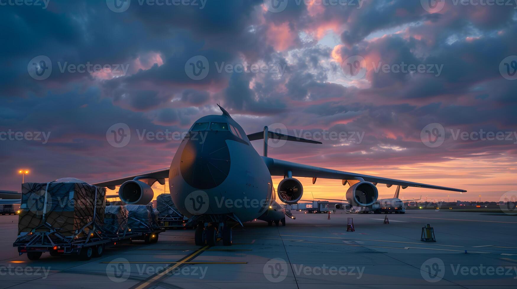 ai generato un' carico aereo a il aeroporto banchine carichi o scarica carico. ai generato foto