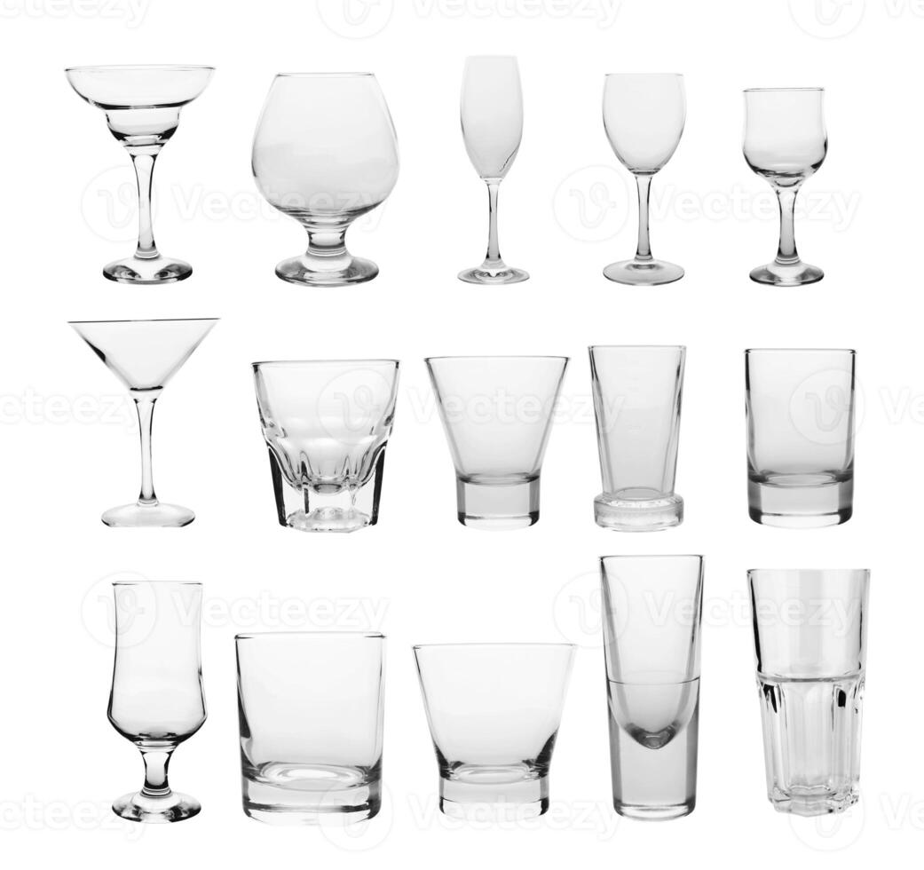 bicchieri su bianco foto