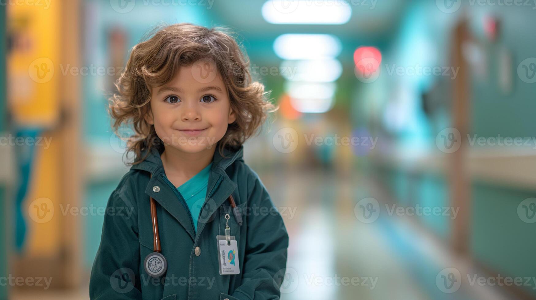 ai generato bambino immagina guarigione nel vivace colori. foto