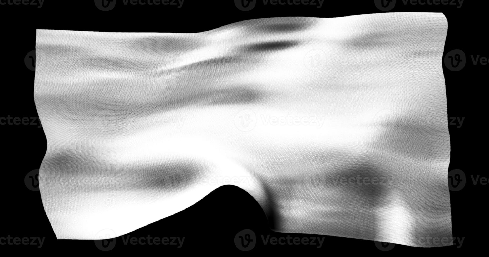 bianca bandiera isolato realistico salutando. cotone tessuto struttura foto