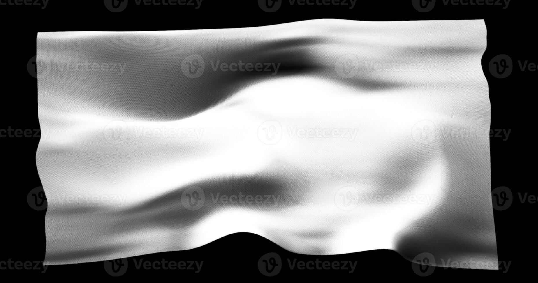 bianca bandiera isolato realistico salutando. cotone tessuto struttura foto