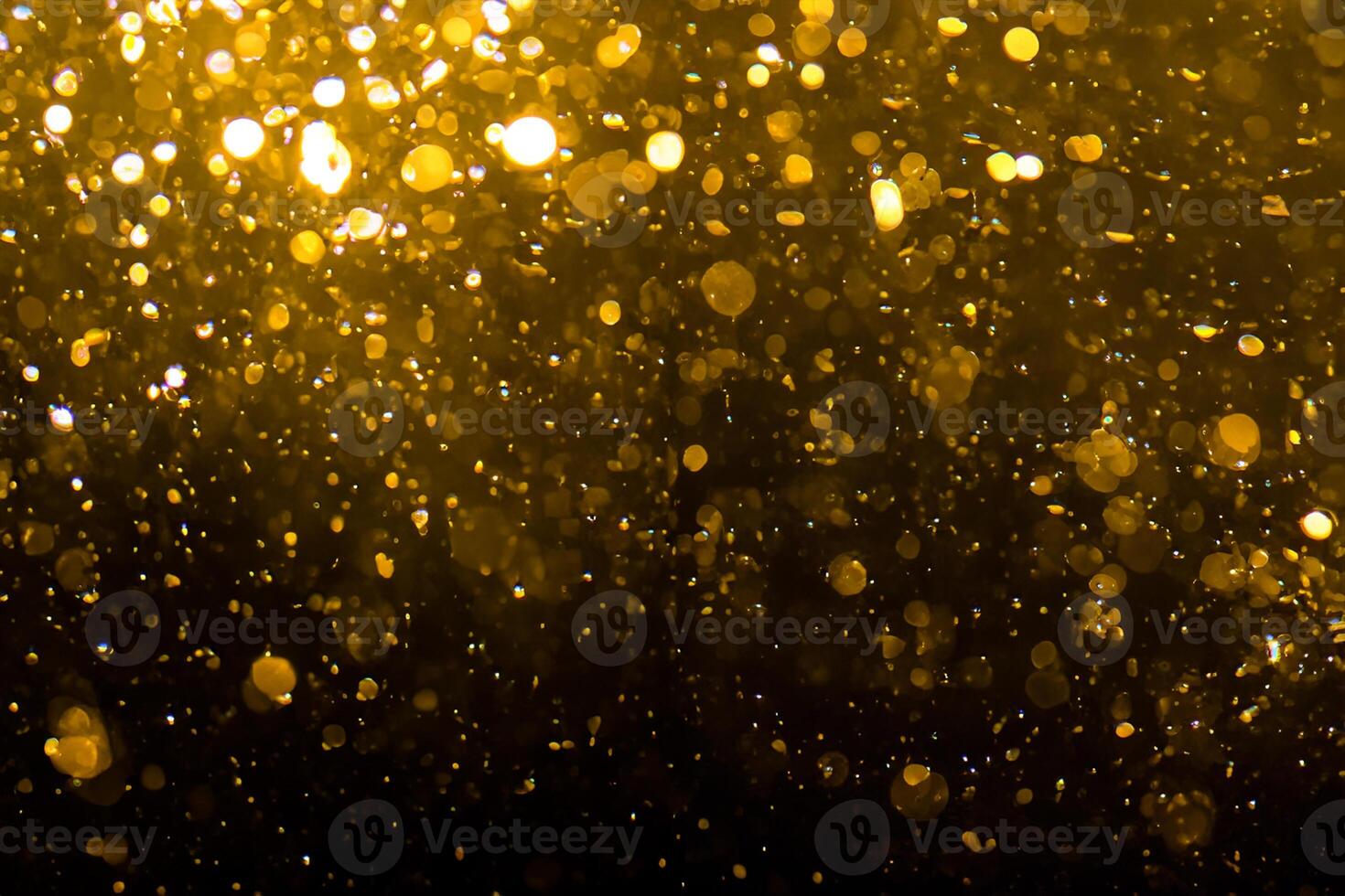 d'oro eleganza, astratto bokeh su nero sfondo foto