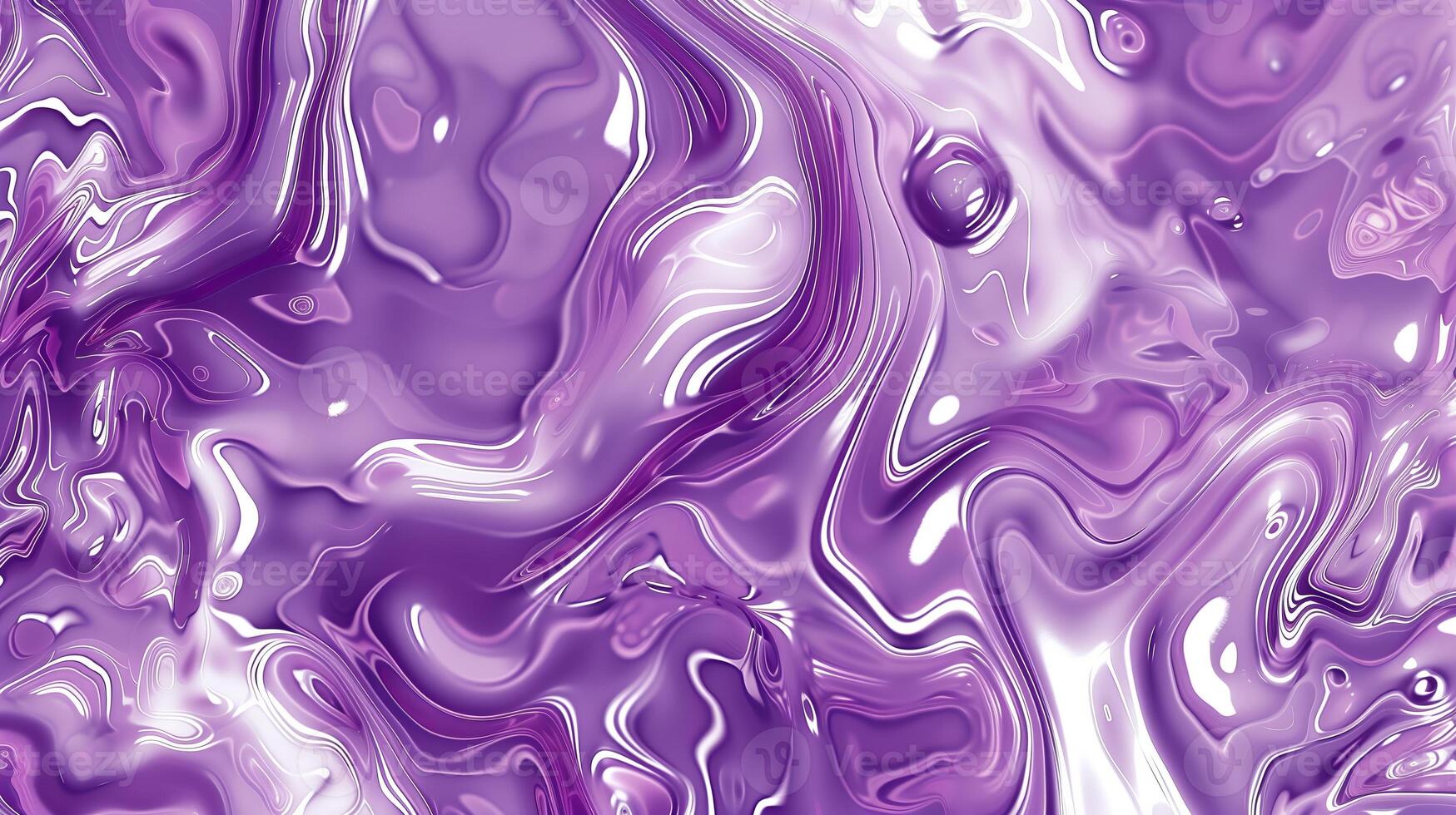 ai generato un' digitale arte sfondo di viola e bianca iridescente liquido, la creazione di un astratto modello con fluido forme e scintillante riflessi. generato di artificiale intelligenza. foto