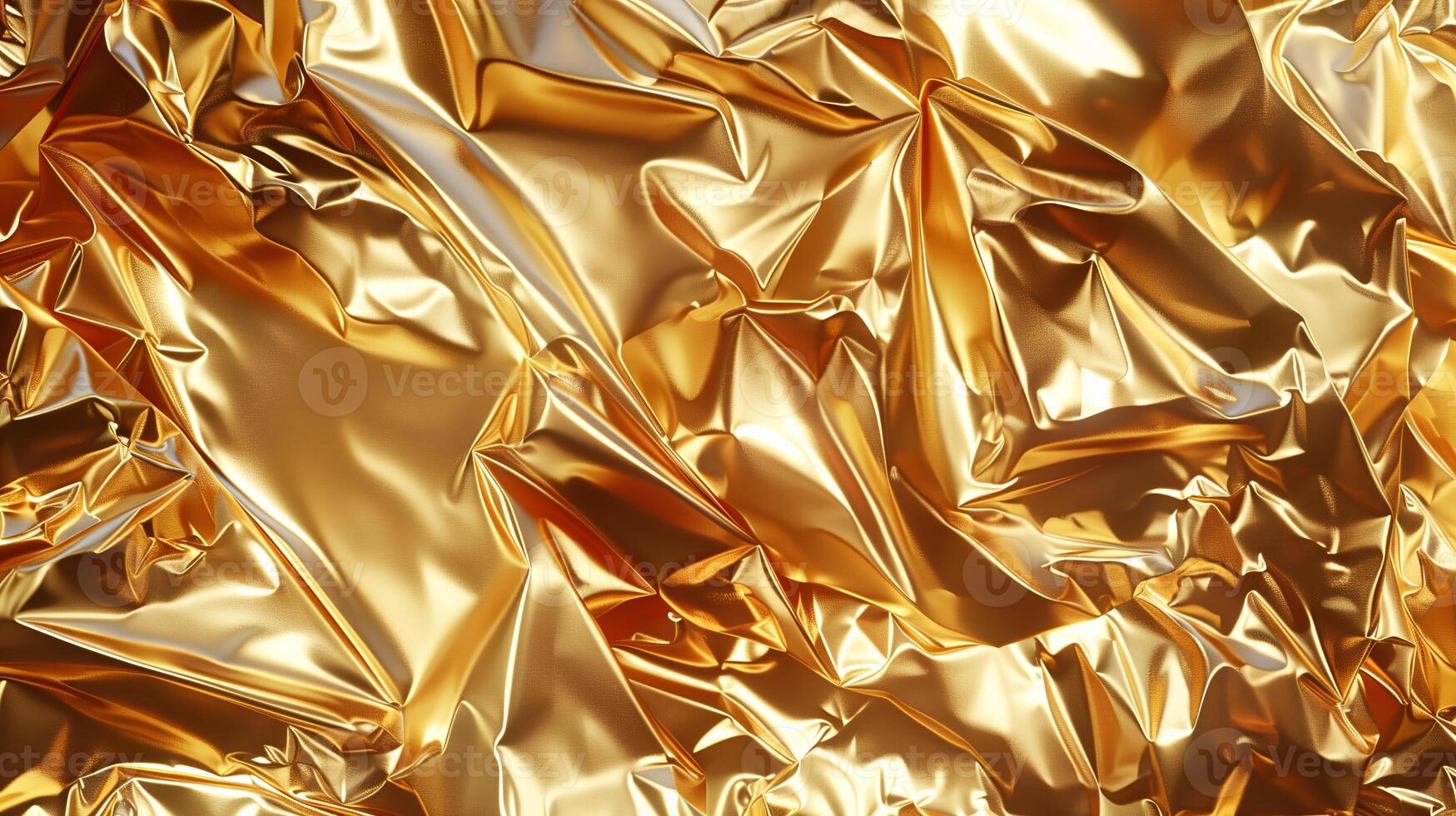 ai generato d'oro brillante spiegazzato Foglio. oro, giallo, metallico struttura, sfondo, astratto, semplice, 3d rendering, vicino su. generato di artificiale intelligenza. foto