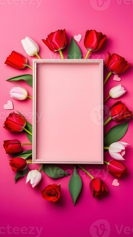 ai generato mocap, immagine, marzo 8, rosa floreale sfondo foto