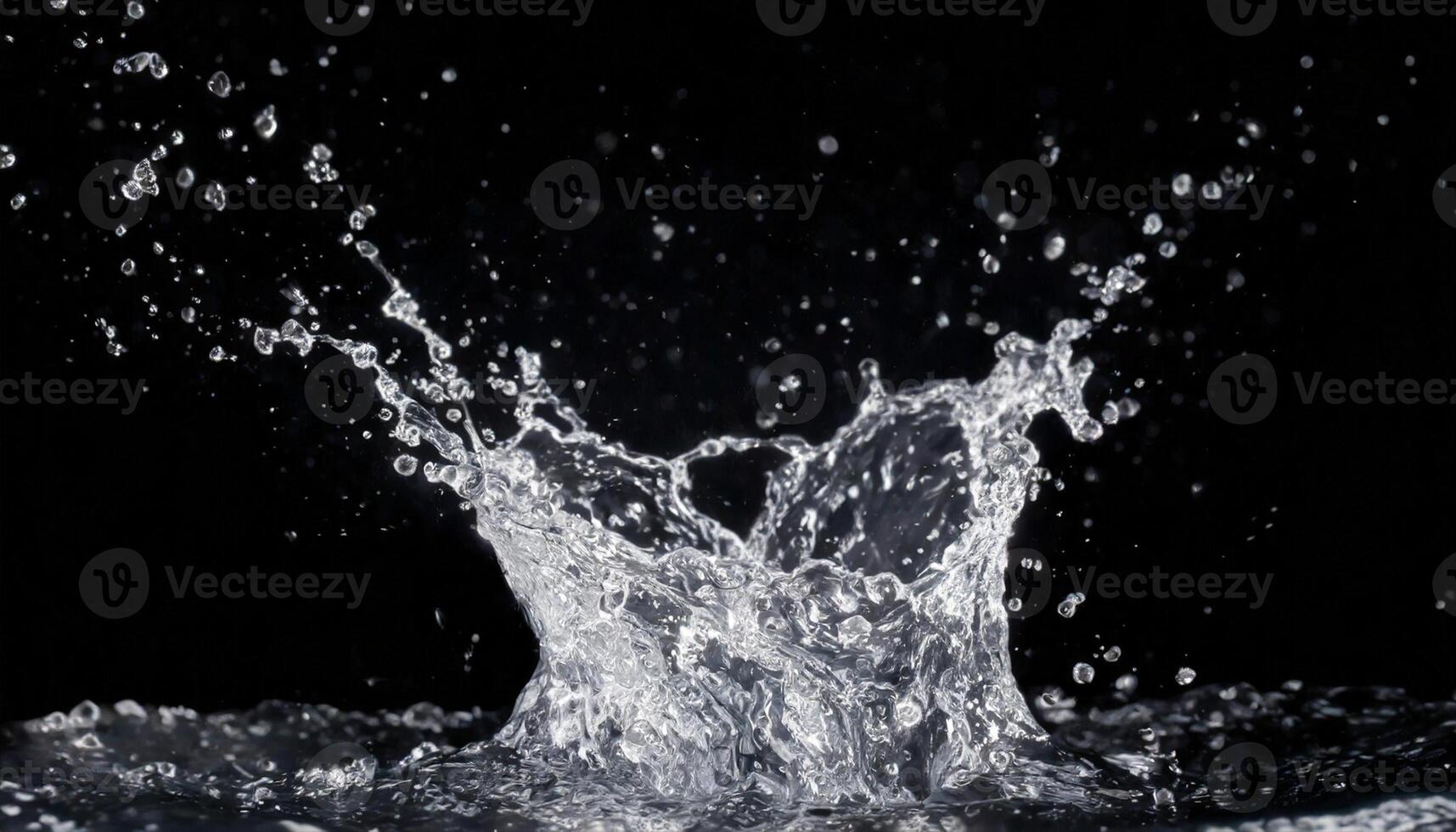 ai generato acqua spruzzo su nero sfondo foto