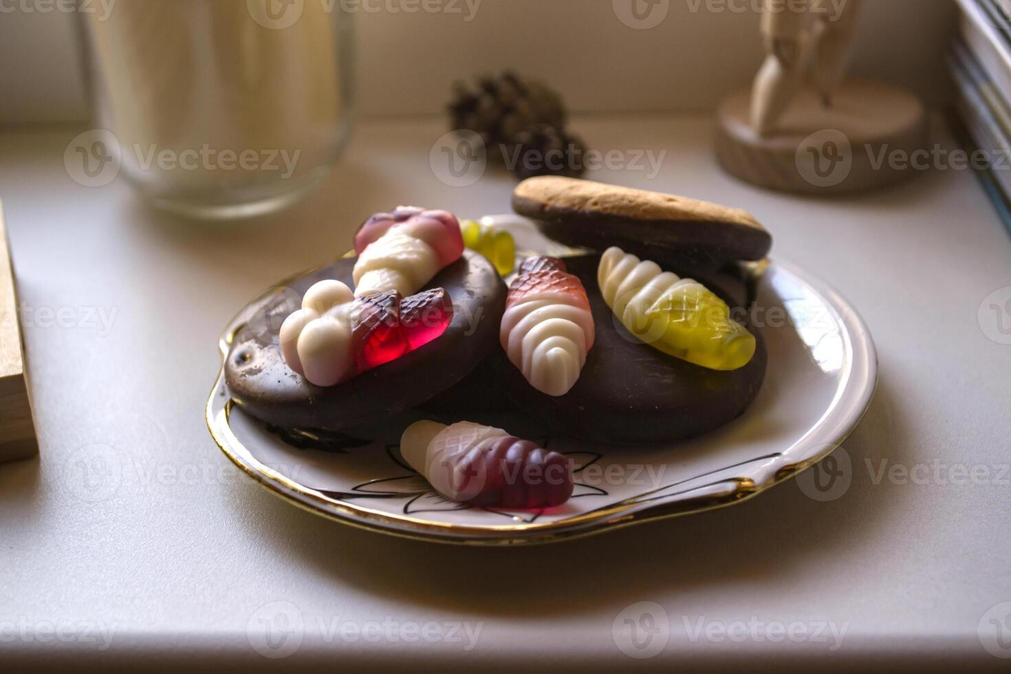 dolce caramelle nel un' piattino. foto