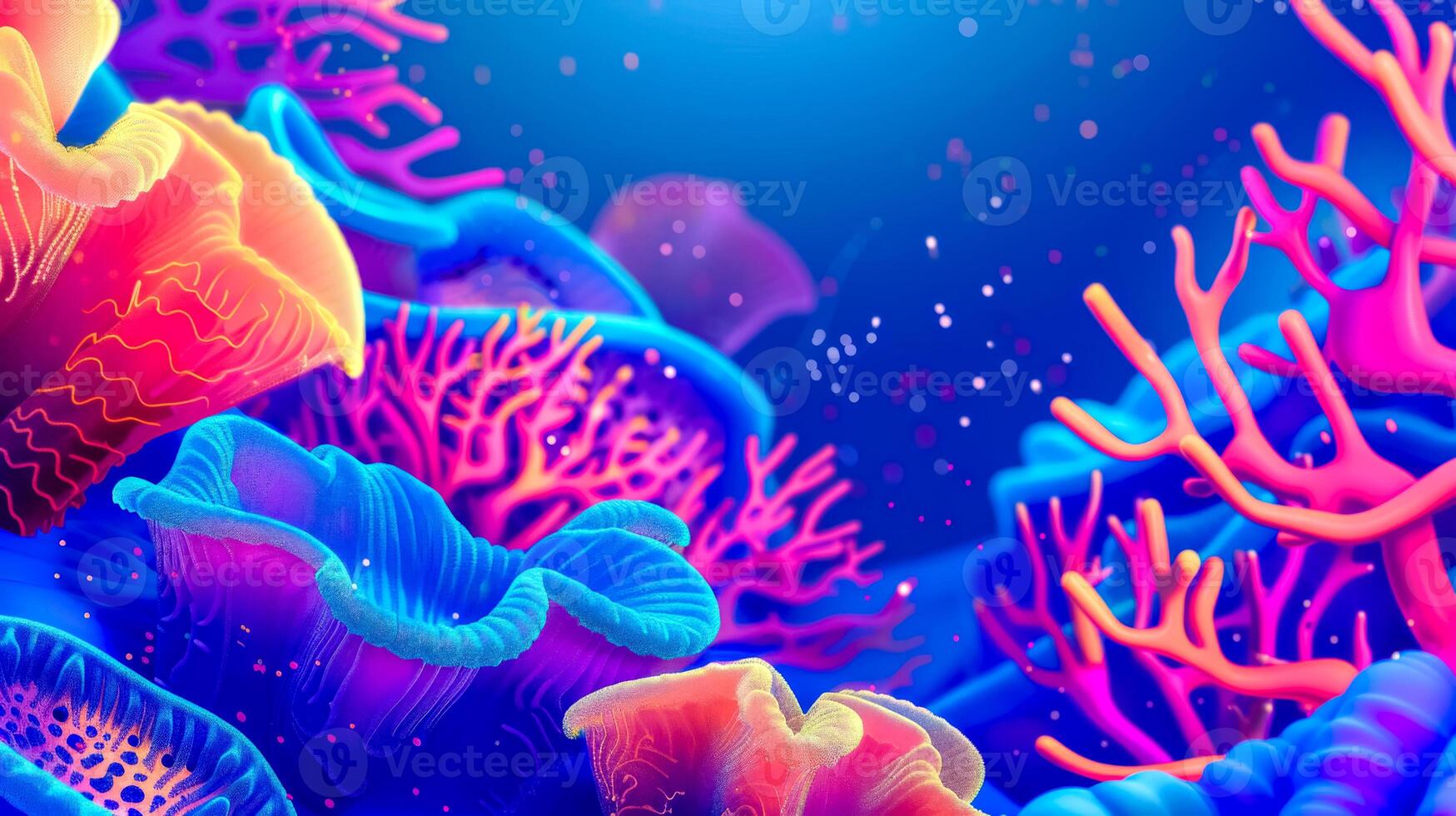 ai generato vivace subacqueo corallo scogliera ecosistema illustrazione foto