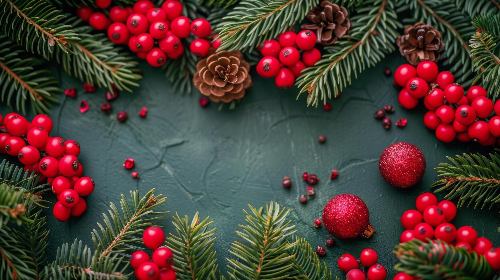 ai generato rosso frutti di bosco e neve su bianca superficie foto