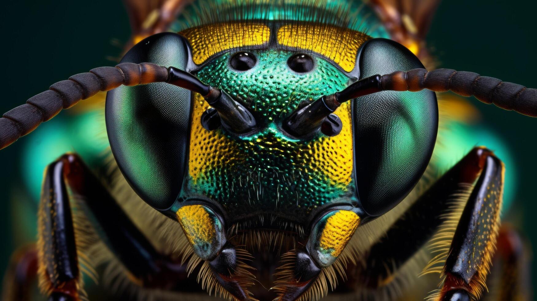 ai generato un' vicino su di vario tipi di insetti, con diverso forme, colori, e Caratteristiche foto