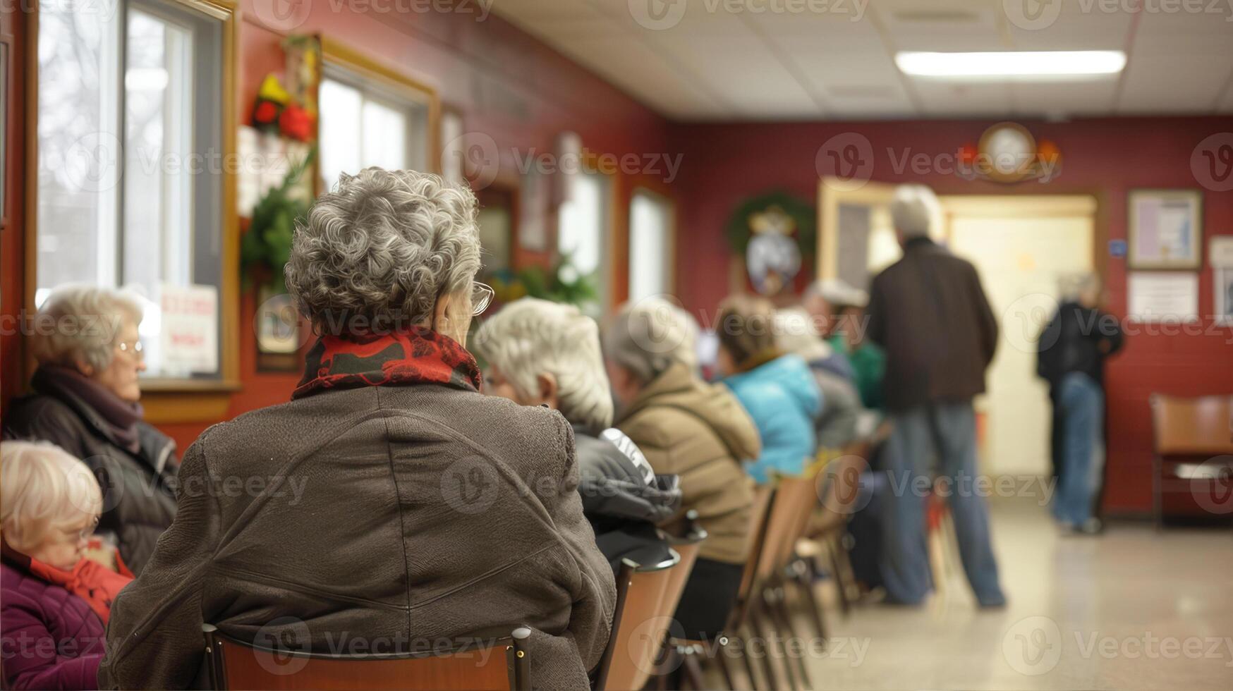 ai generato anziano donna sorrisi a frutta In piedi, condivisione naturale Alimenti foto