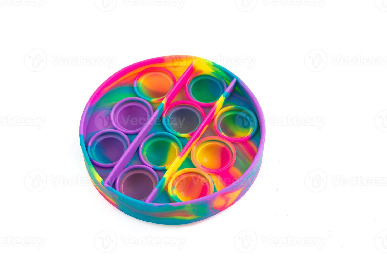 multicolore popolare silicone anti stress giocattolo pop esso. colorato anti fatica sensoriale giocattolo agitarsi spingere pop esso. foto
