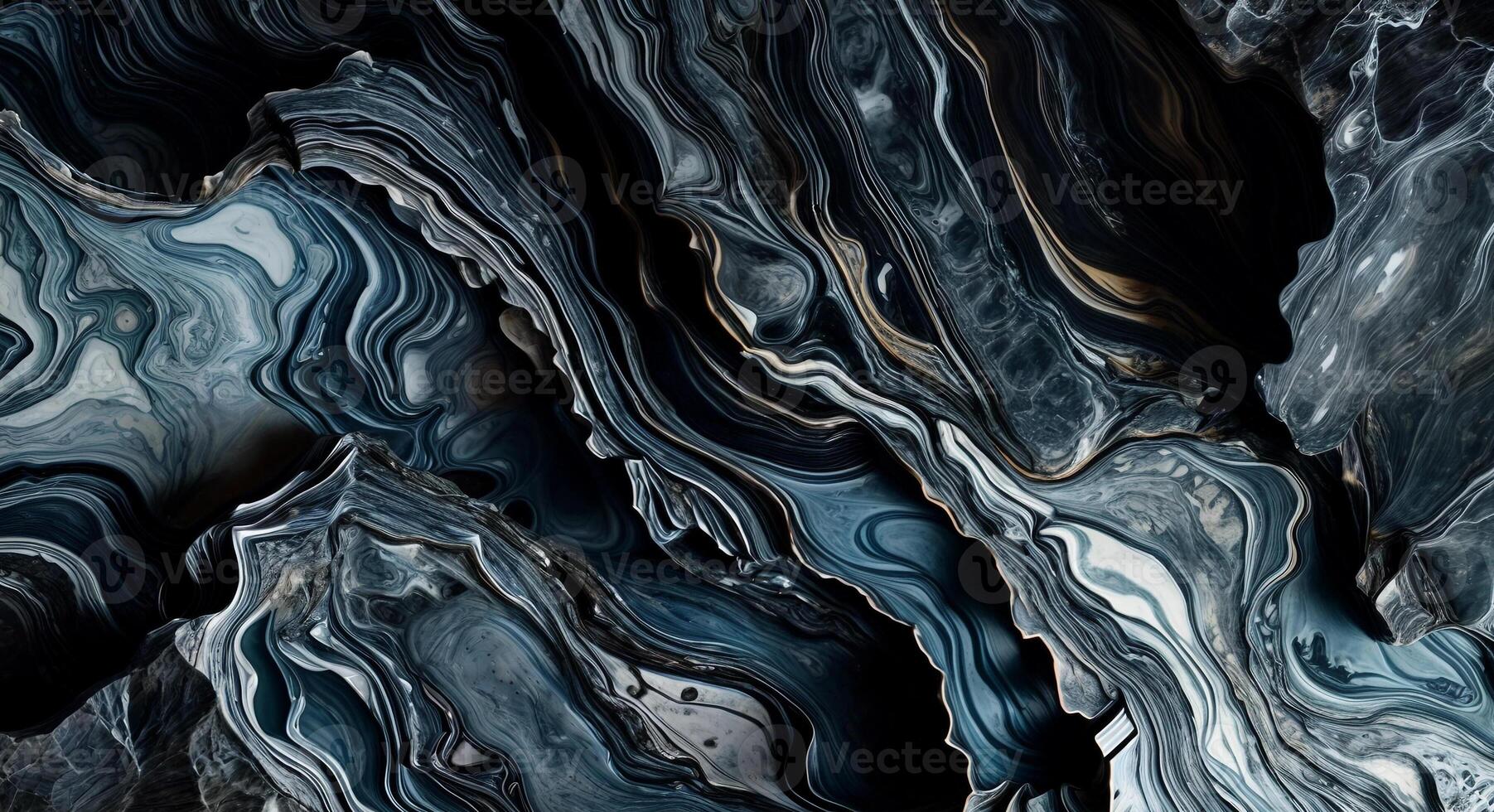 ai generato marmo sfondo di strati di in profondità carbone e tempestoso blu vene, vicino su. foto