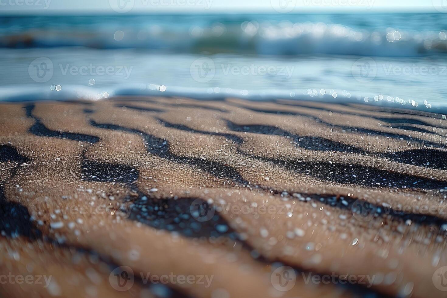 ai generato spiaggia sabbia con oceano paesaggio professionale fotografia foto