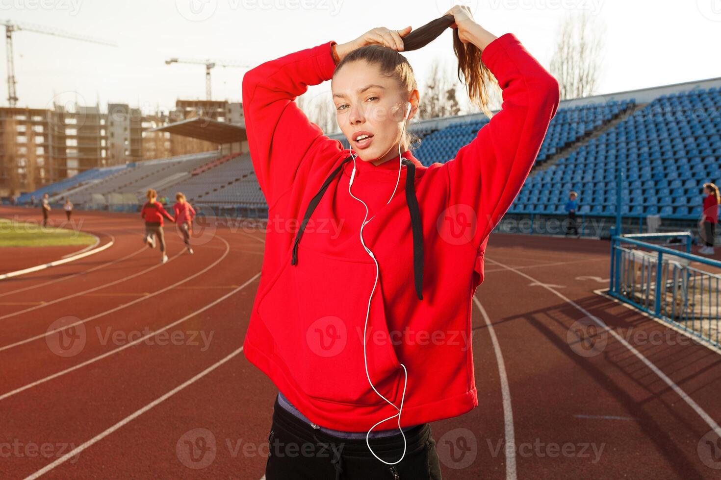 ritratto di un' bellissimo caucasico ragazza atleta foto