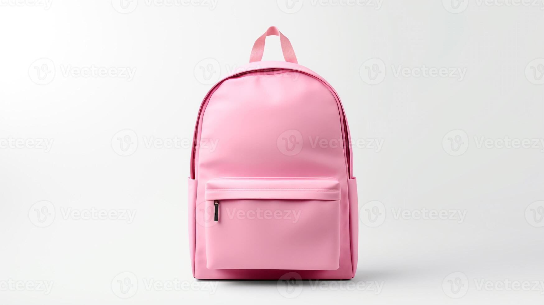 ai generato rosa scuola zaino Borsa isolato su bianca sfondo con copia spazio per annuncio. ai generato foto