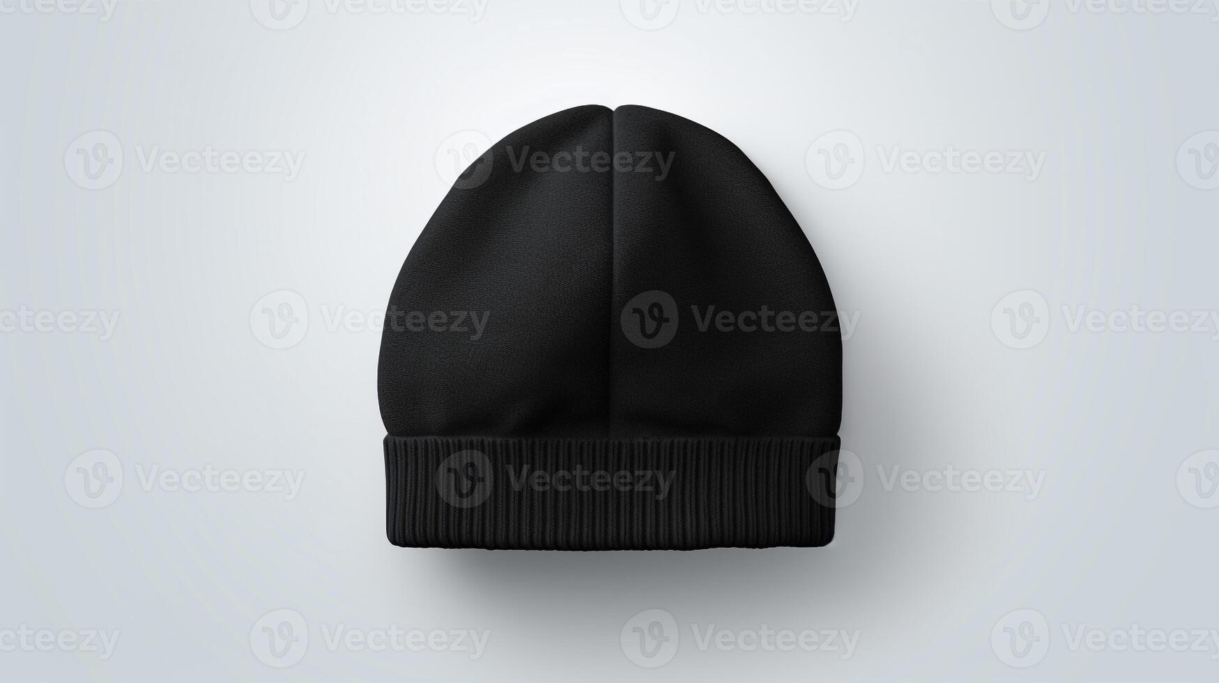 ai generato foto di nero Beanie cappello isolato su bianca sfondo. ai generato