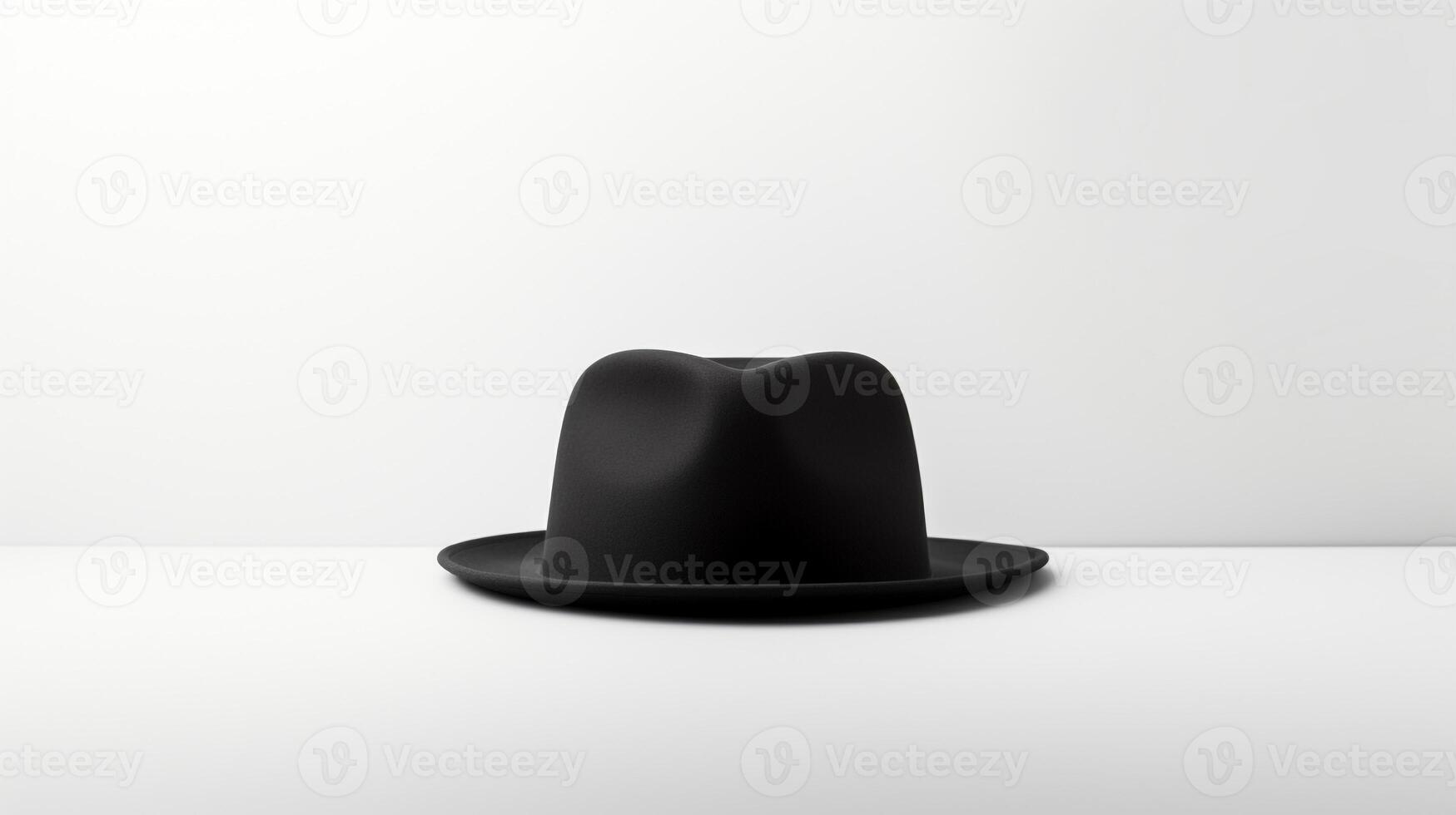 ai generato foto di nero fedora cappello isolato su bianca sfondo. ai generato