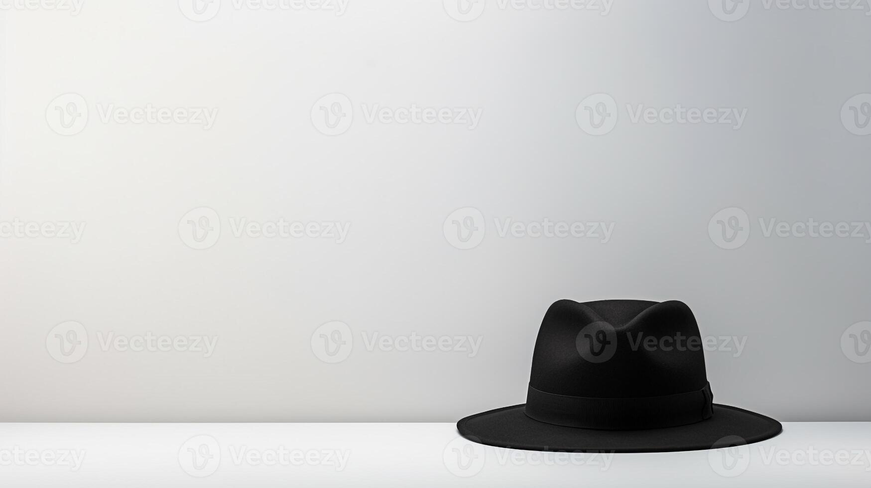 ai generato foto di nero fedora cappello isolato su bianca sfondo. ai generato