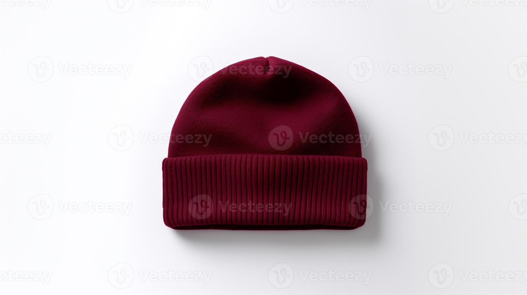 ai generato foto di Borgogna Beanie cappello isolato su bianca sfondo. ai generato