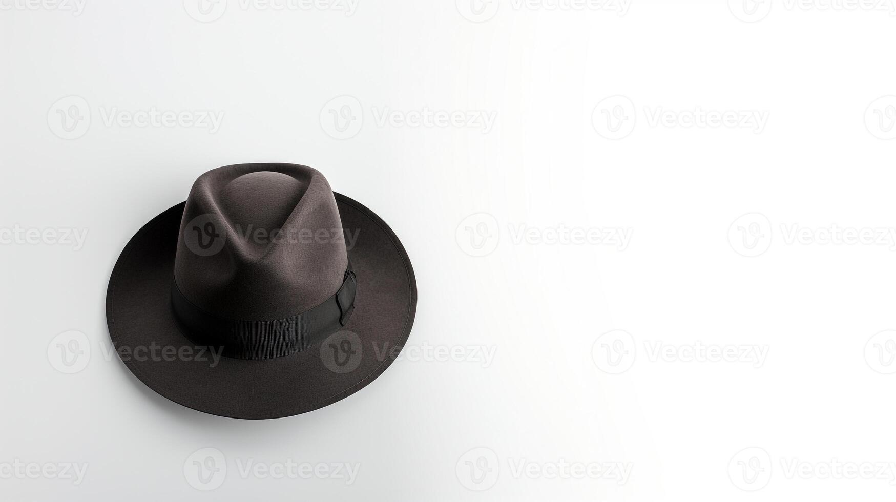 ai generato foto di carbone trilby cappello isolato su bianca sfondo. ai generato