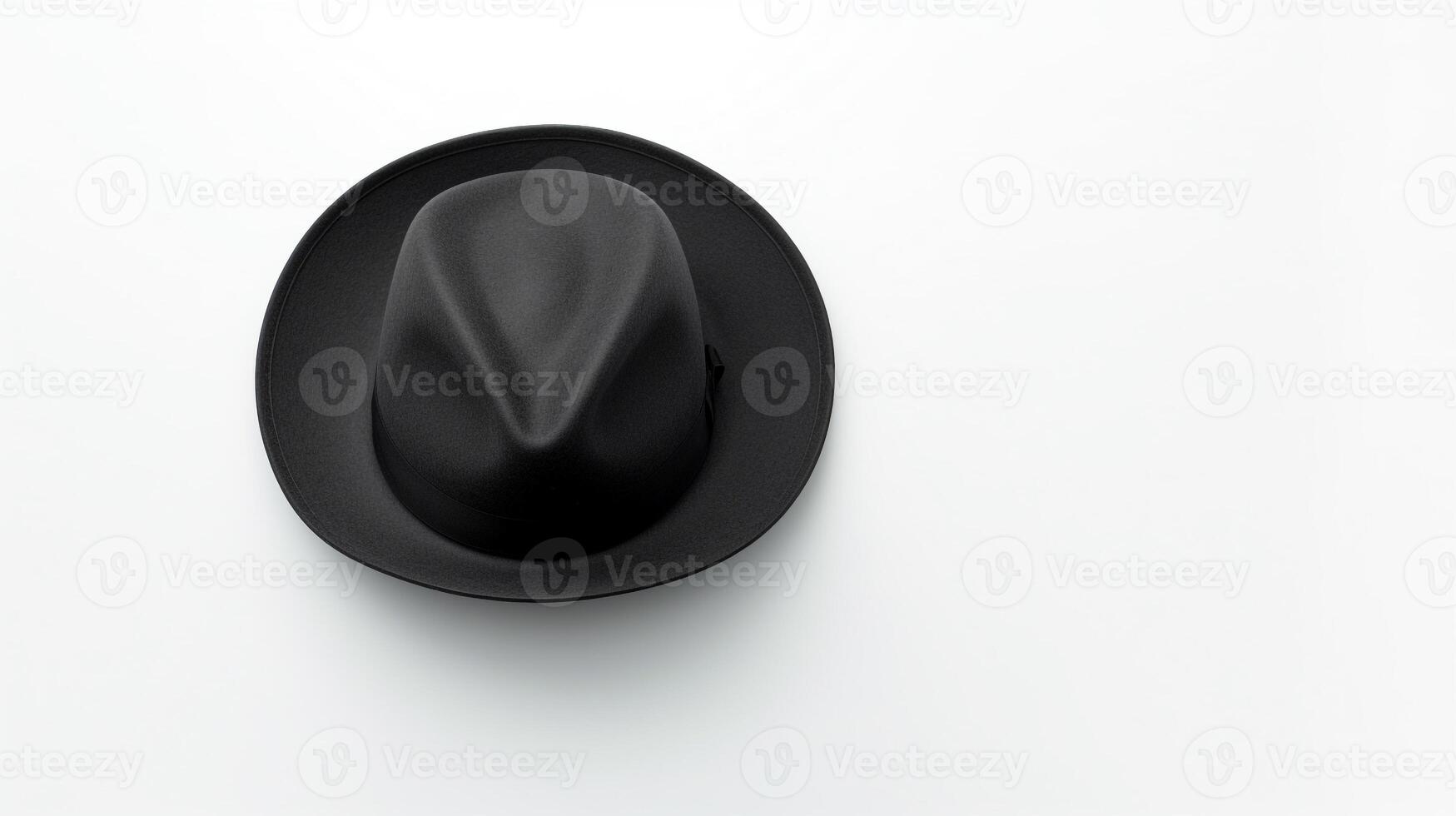 ai generato foto di carbone trilby cappello isolato su bianca sfondo. ai generato