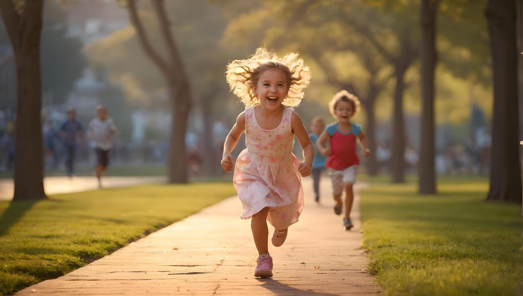 ai generato un' bambino nel il parco foto