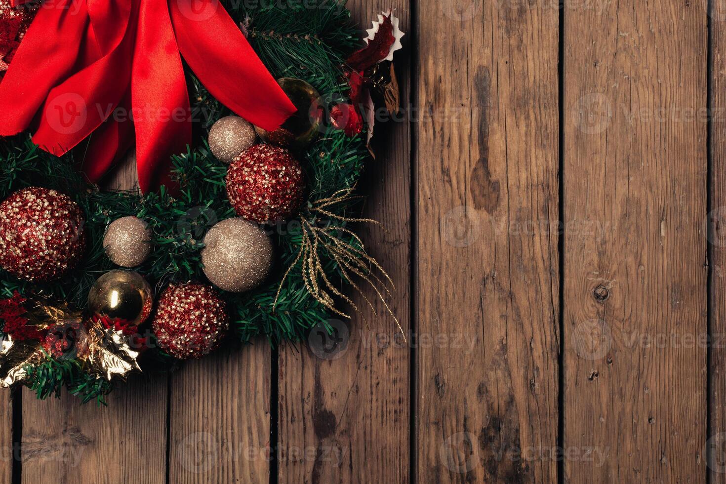 Avvento Natale ghirlanda su di legno porta o parete decorazione foto