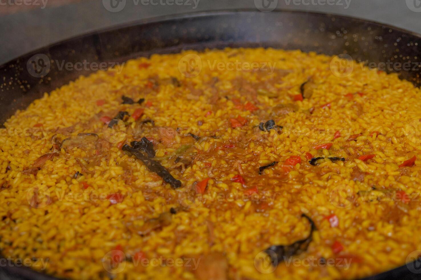 fresco e succoso verdura paella foto