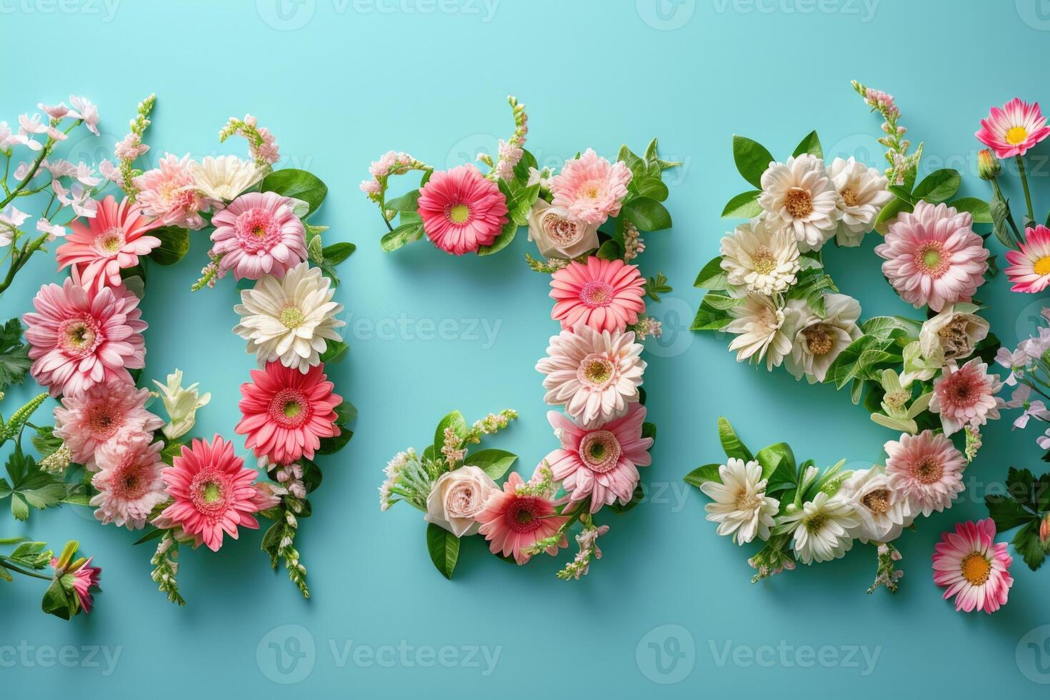 ai generato vero fiore font collezione per unico primavera e estate decorazione. foto