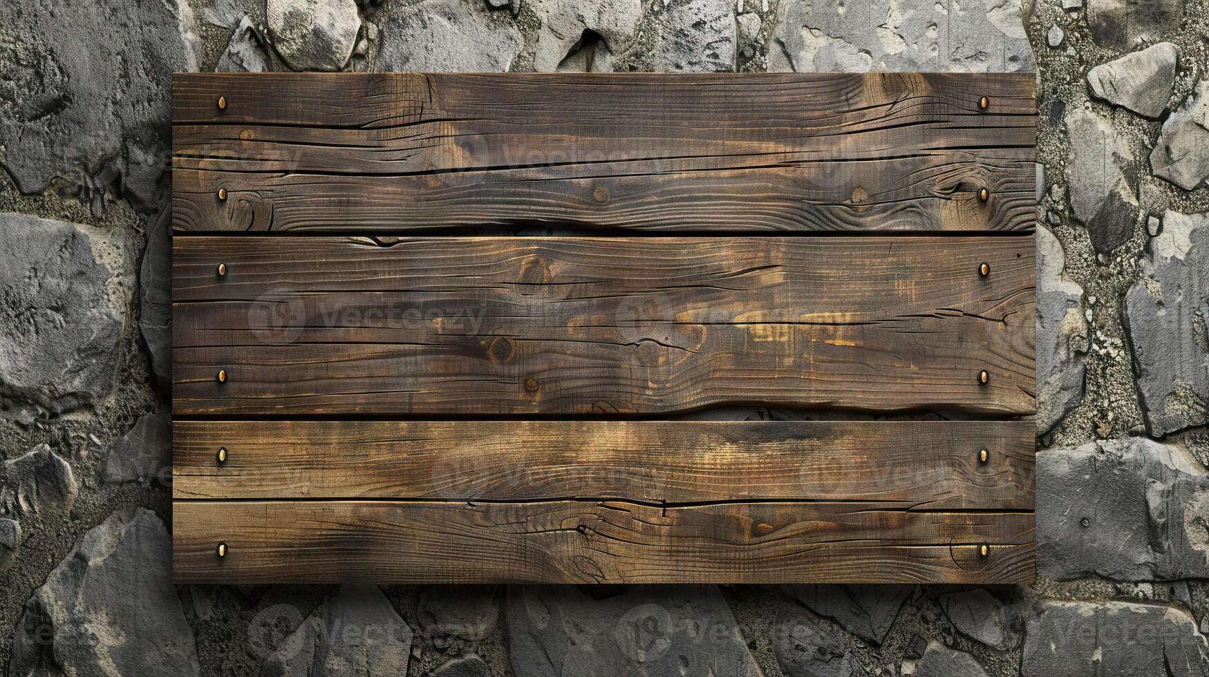 ai generato oblungo decorativo di legno cartello fatto di naturale legna e con foto