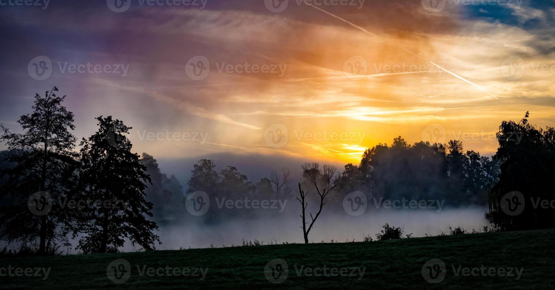 bellissimo nebbioso Alba foto