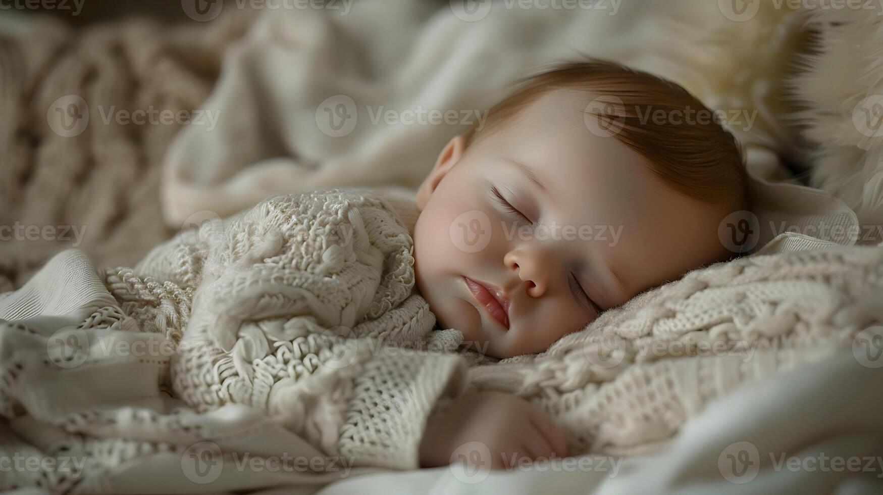 ai generato neonato bambino dormendo. alta risoluzione. ai generativo foto