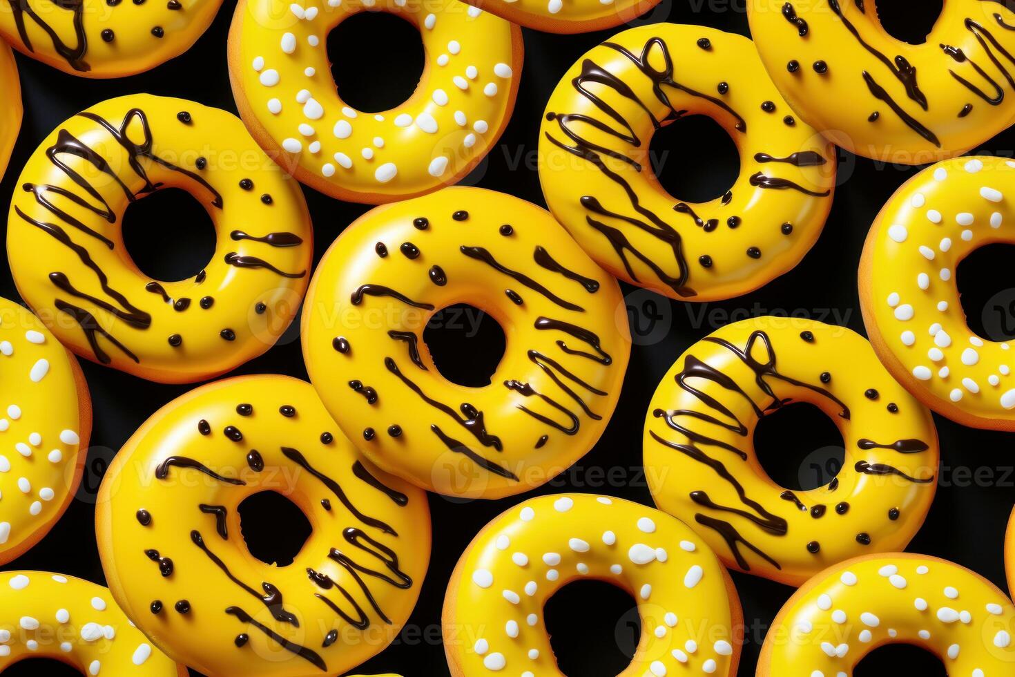 ai generato circolare giallo ciambella modello cibo. creare ai foto