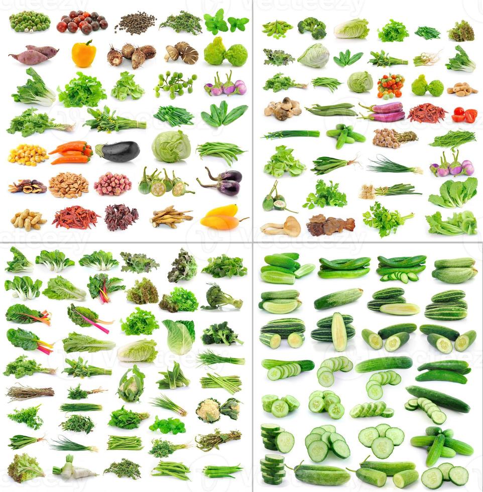 raccolta di verdure isolata su sfondo bianco foto