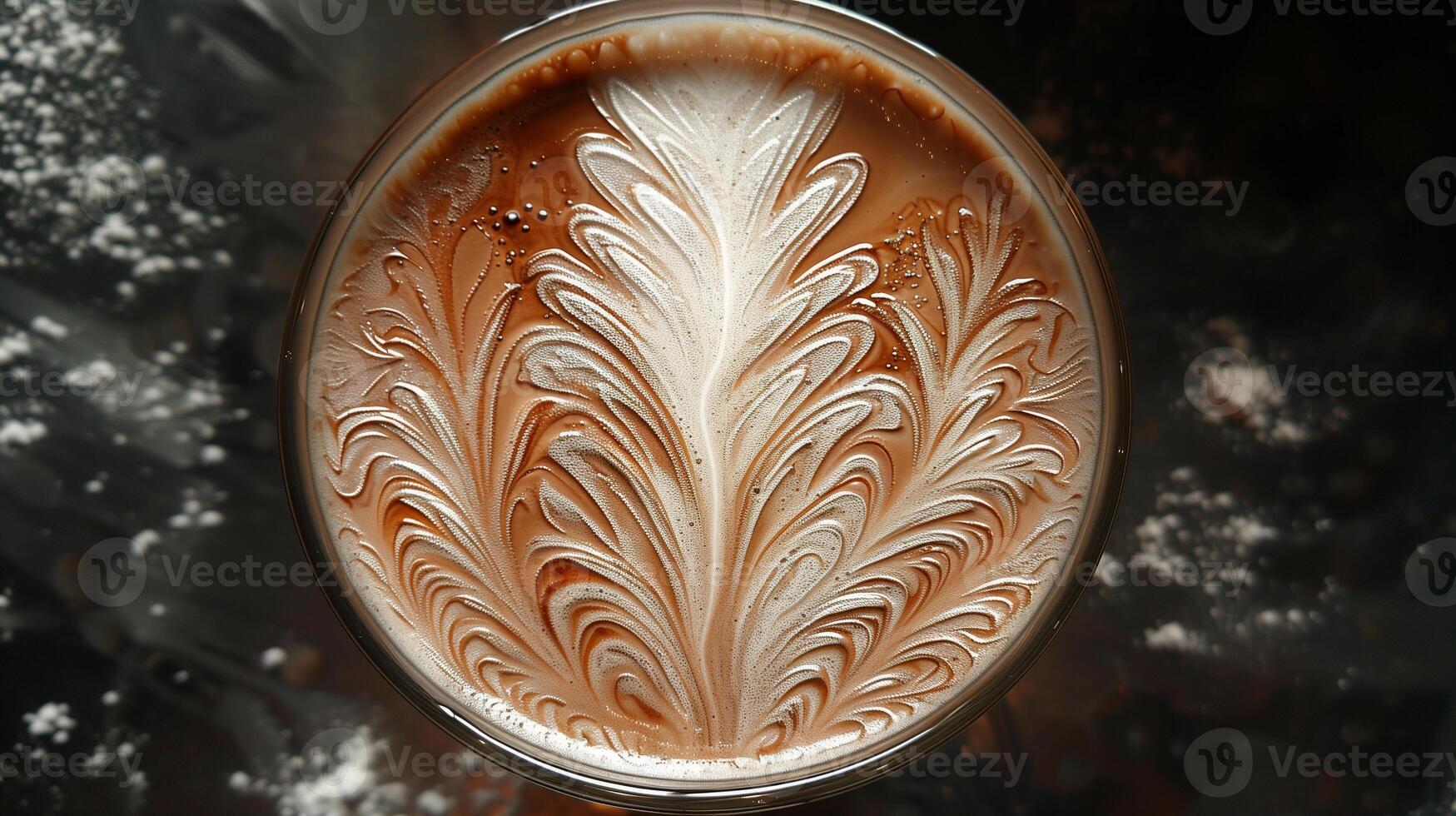 ai generato cappuccino con delicato latte macchiato arte foto