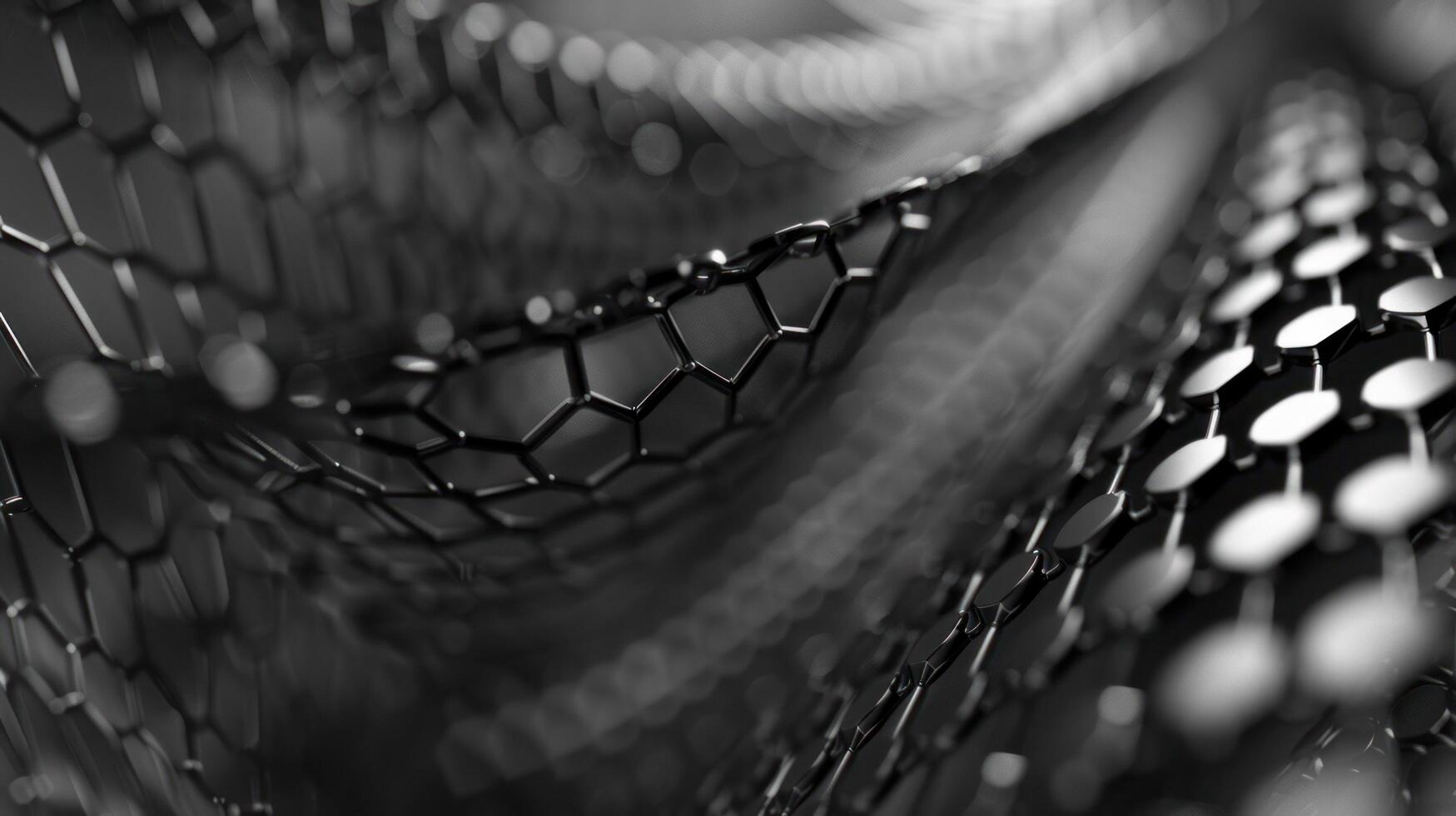 ai generato astratto sfondo ornato con un' reticolo di carbonio nanotubi foto