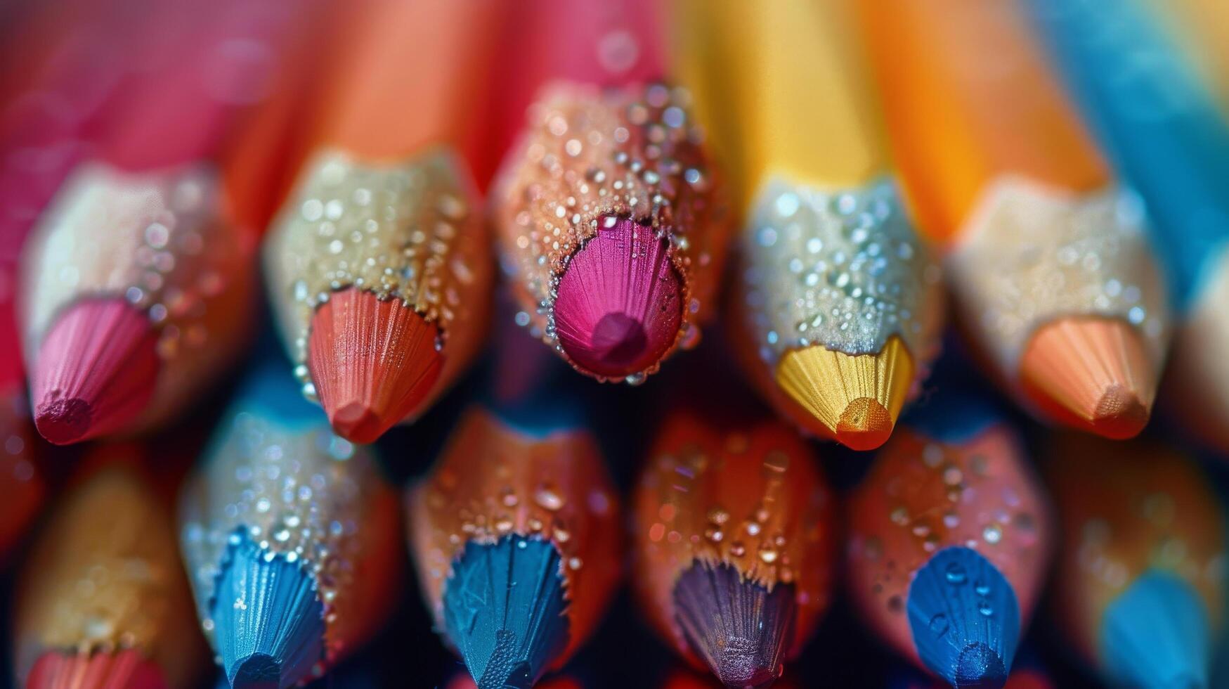 ai generato riga di colorato matite foto