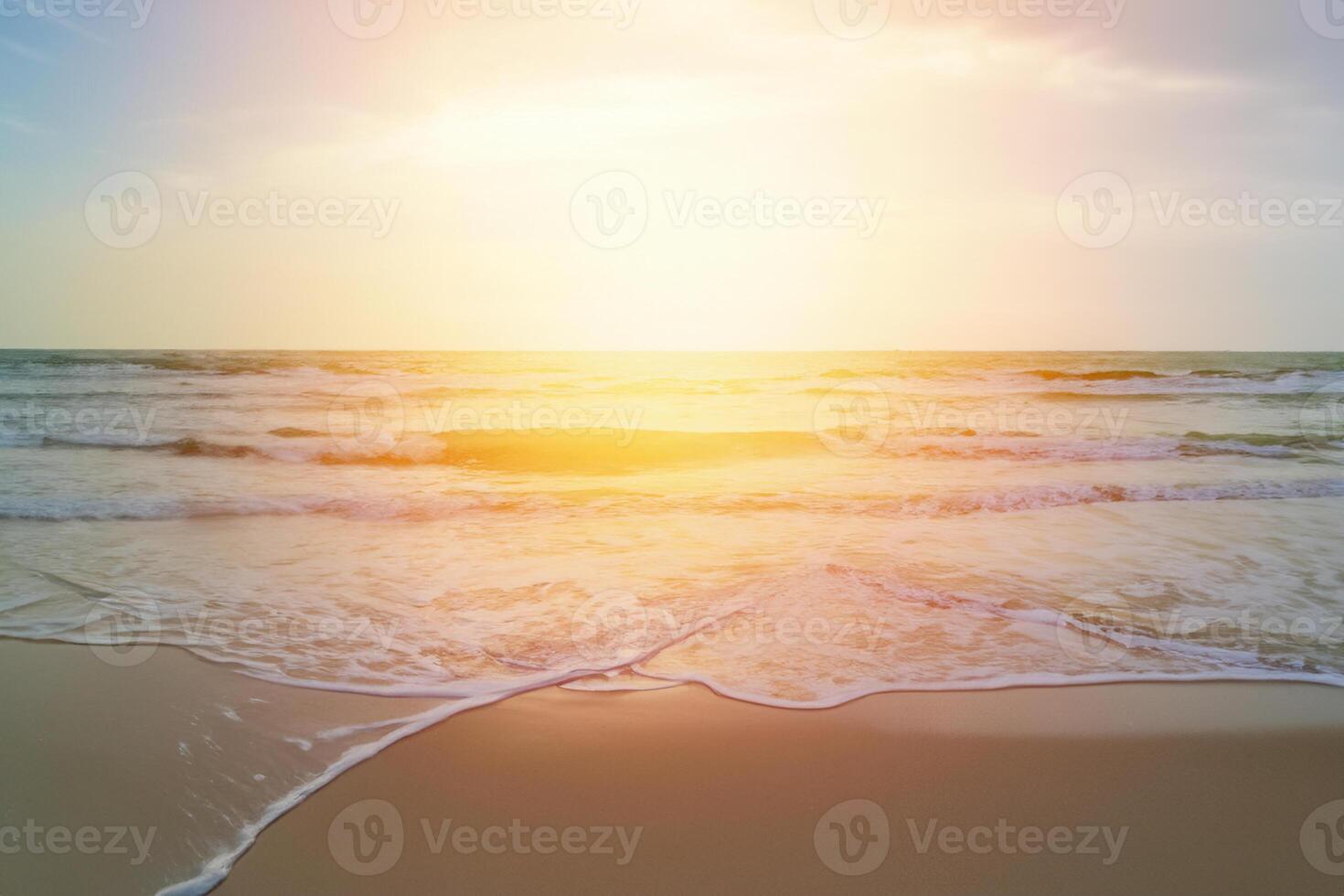 sereno sabbie, un' onda di la tranquillità a il spiaggia. foto