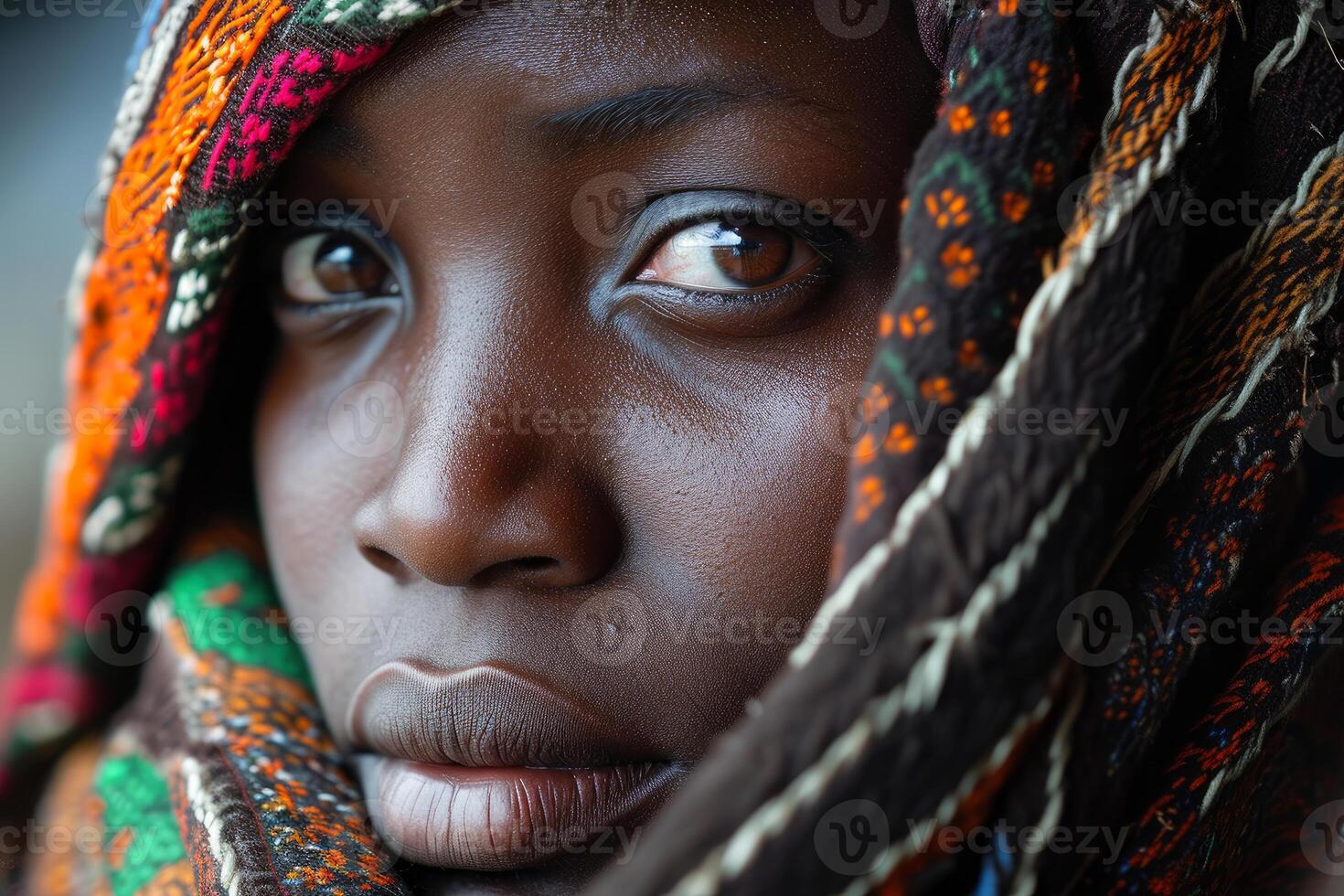 ai generato africano donna nel alaska. creare ai foto