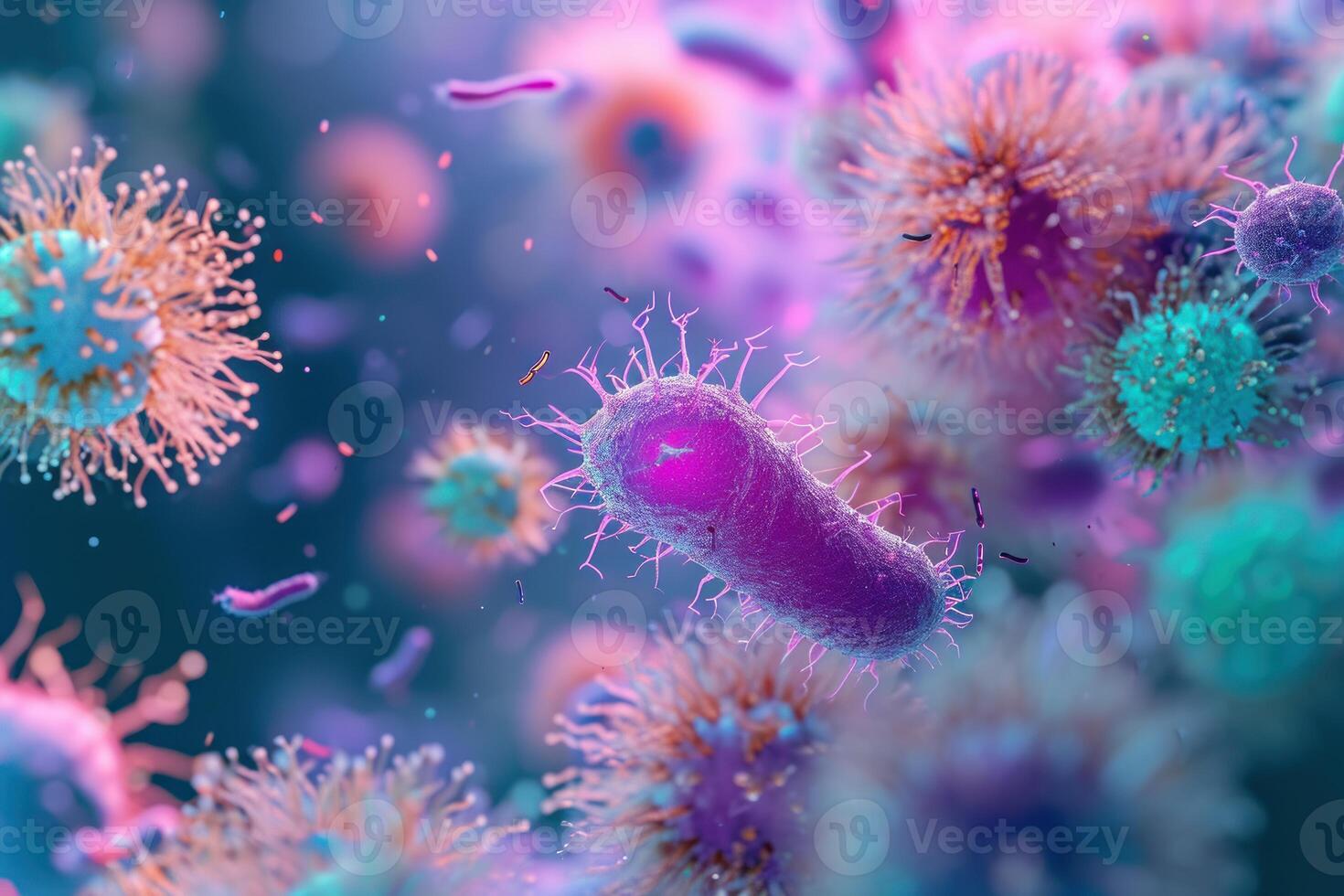 ai generato batteri virus cellula. creare ai foto