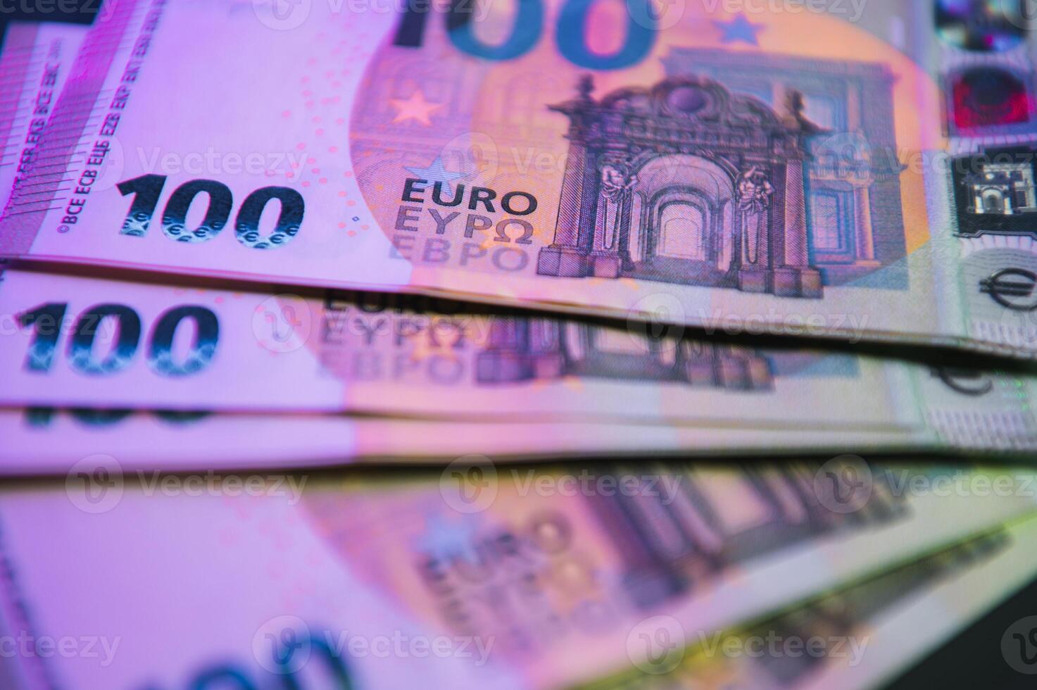 100 moneta i soldi centinaio Euro fatture foto