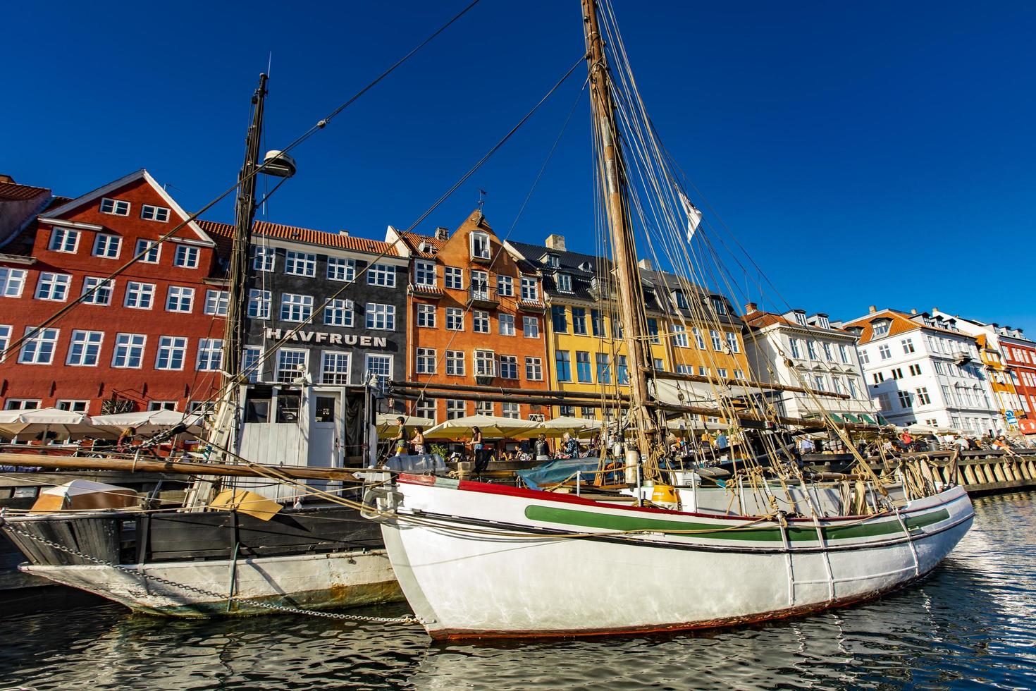copenaghen, danimarca, 13 giugno 2018 - dettaglio da nyhavn a copenhagen, danimarca. nyhavn è un lungomare e un quartiere dei divertimenti del XVII secolo a Copenaghen. foto