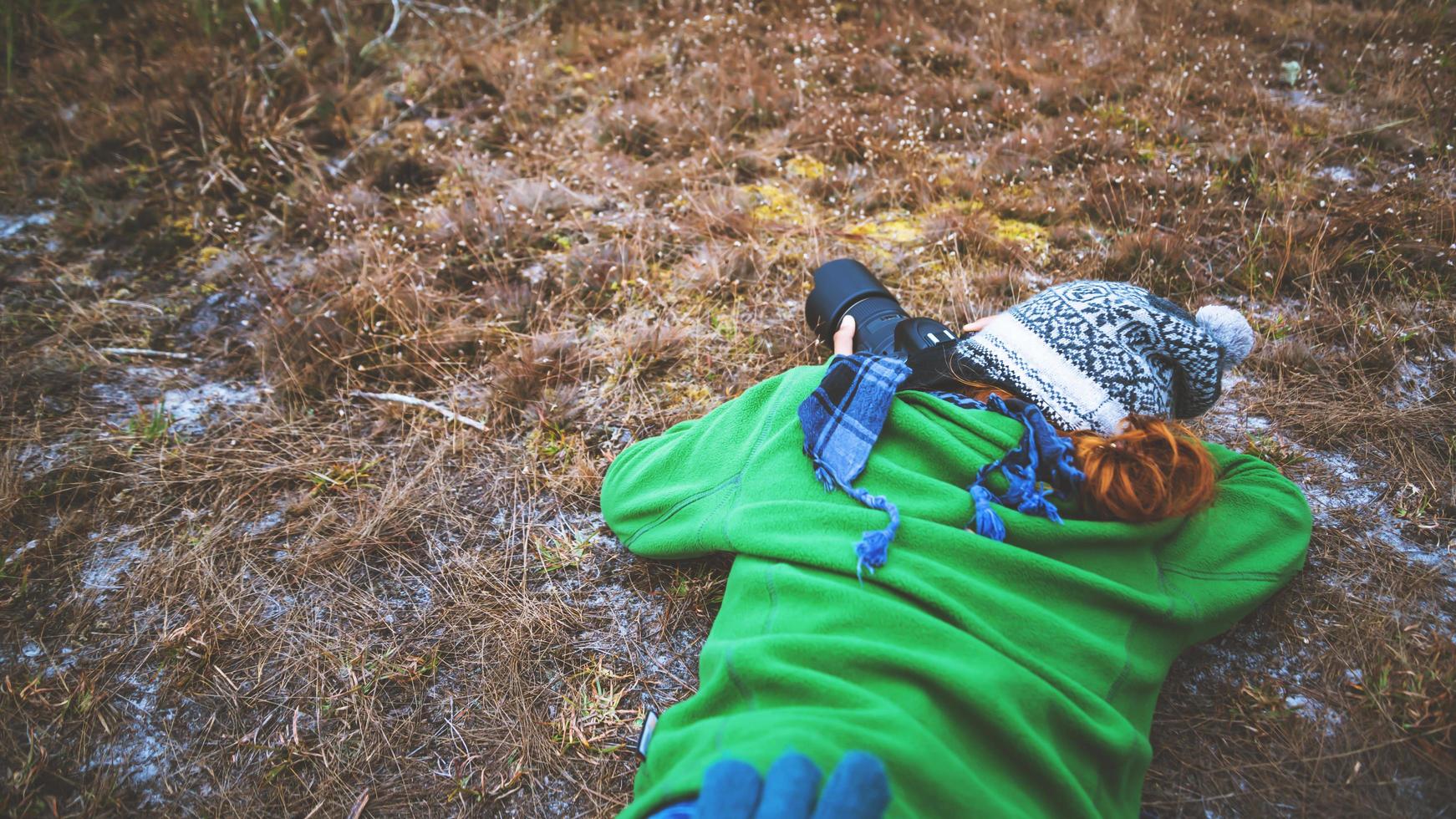 fotografo donne asiatiche in viaggio fotografia natura. viaggio relax in vacanza. Tailandia foto