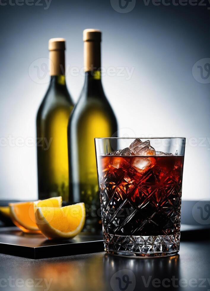 ai generato Cuba libre cocktail con Rum, Coca Cola, lime e Ghiaccio. ai generativo foto